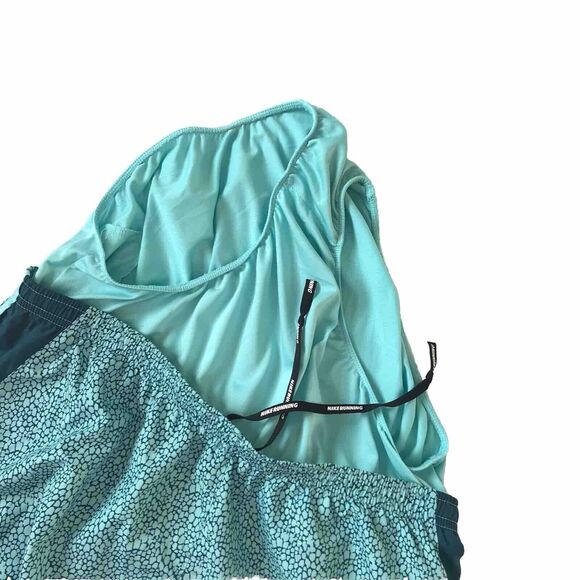 Nike Running Shorts Women L Dri Fit 10K Tempo Printed Shorts Green Black Gym EUC - Picture 11 of 13